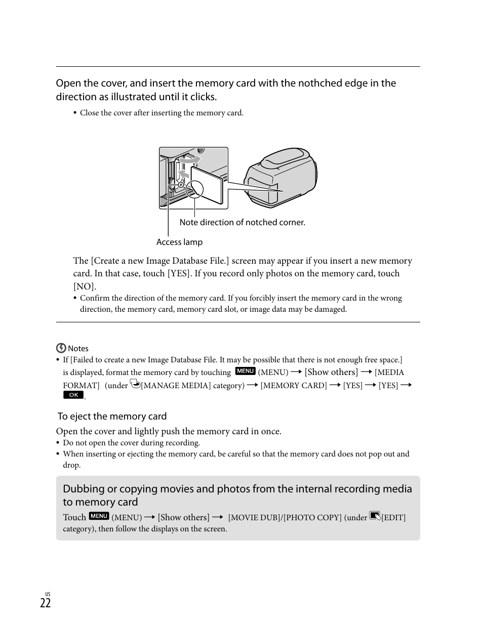 Sony HD-RCX300 User Manual | Page 22 / 223