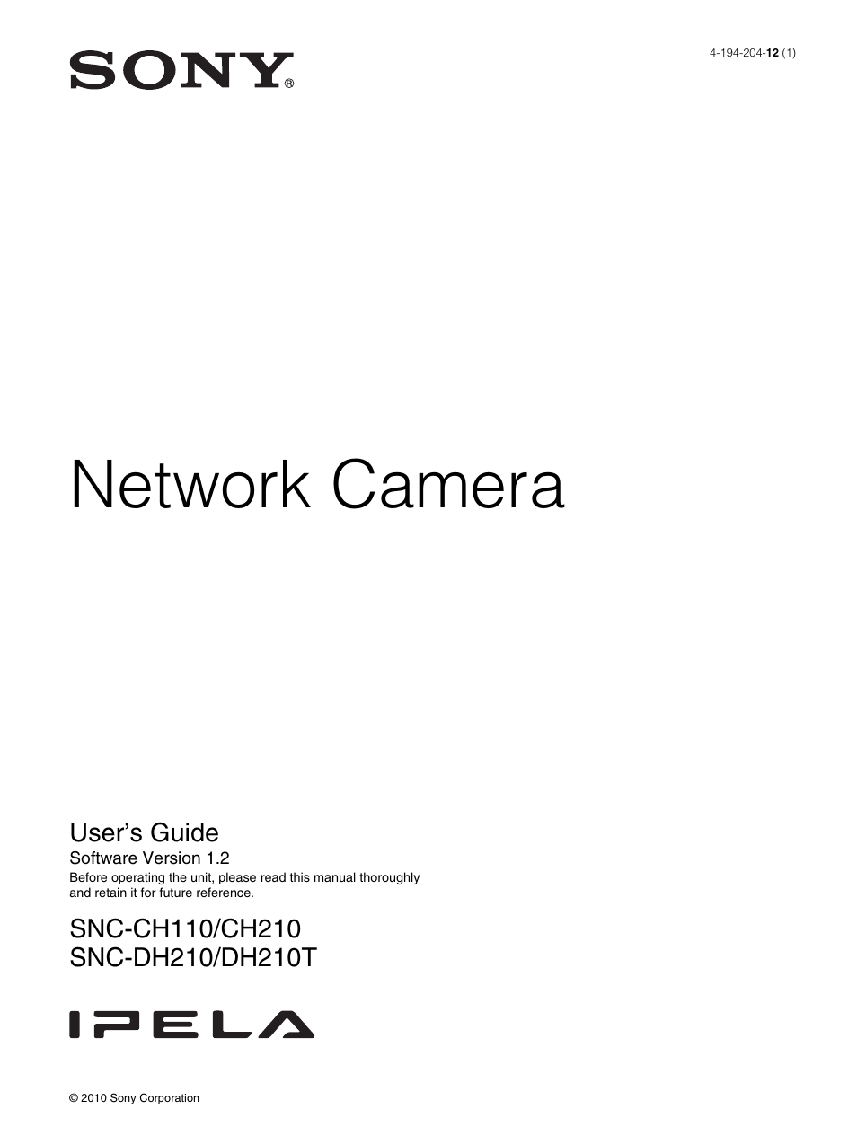 Sony SNC-DH210T User Manual | 97 pages