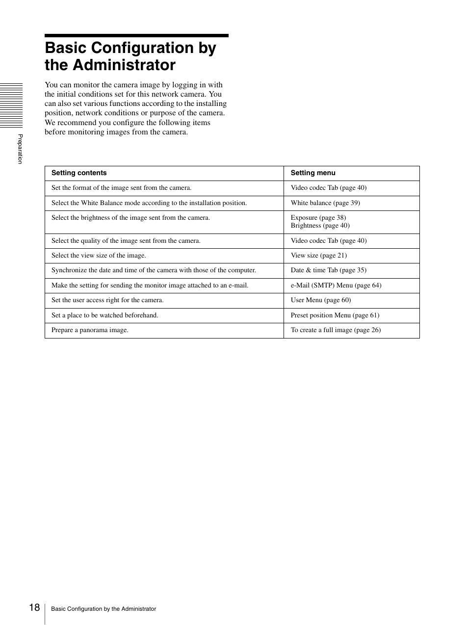 Basic configuration by the administrator | Sony SNC-DH210T User Manual | Page 18 / 97