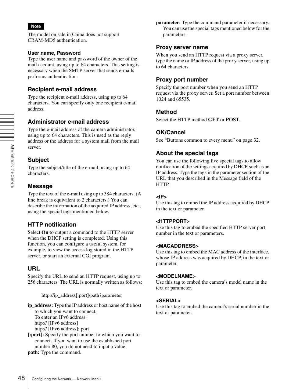 Sony SNC-DH210T User Manual | Page 48 / 97