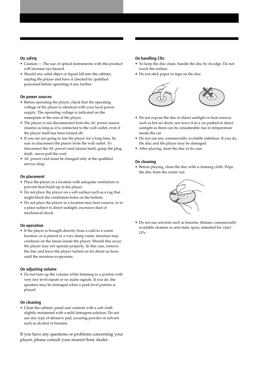 Precautions, Additional information | Sony CDP-CE245 User Manual | Page 17 / 56