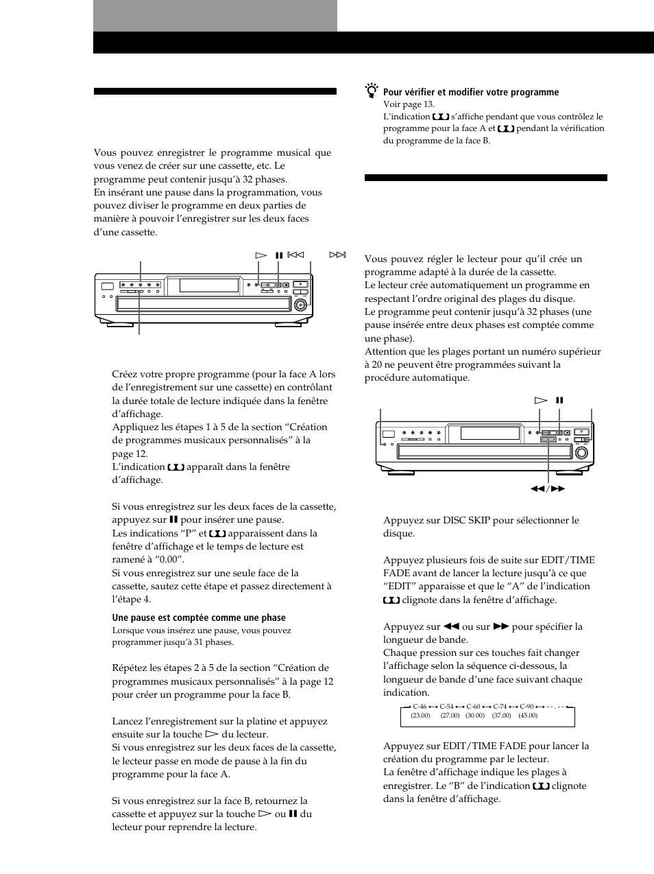 Enregistrement de votre programme musical, Enregistrement de disques compacts | Sony CDP-CE245 User Manual | Page 32 / 56