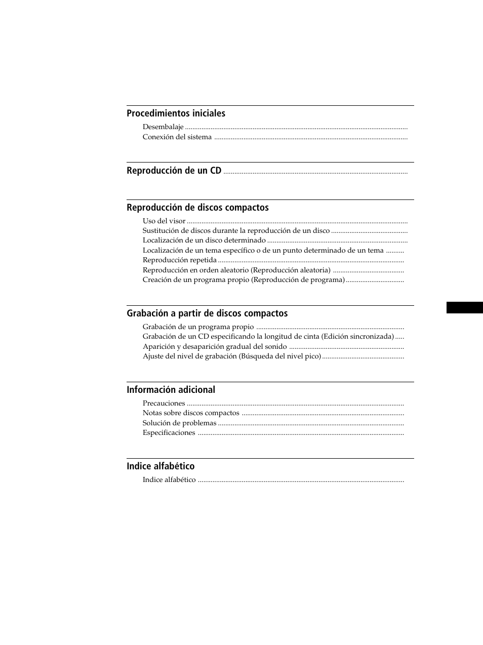 Ndice | Sony CDP-CE245 User Manual | Page 39 / 56