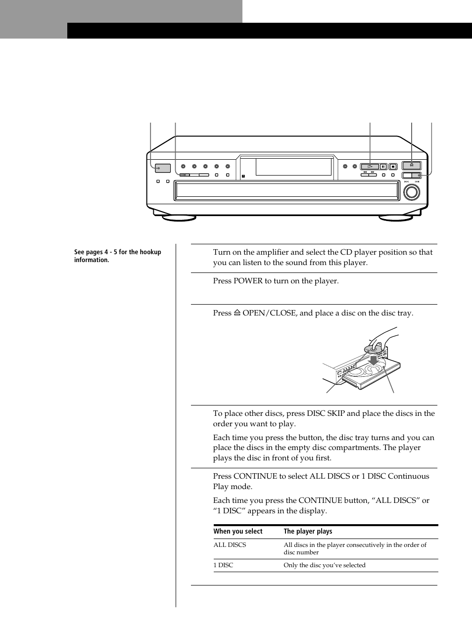 Playing a cd 2 | Sony CDP-CE245 User Manual | Page 6 / 56