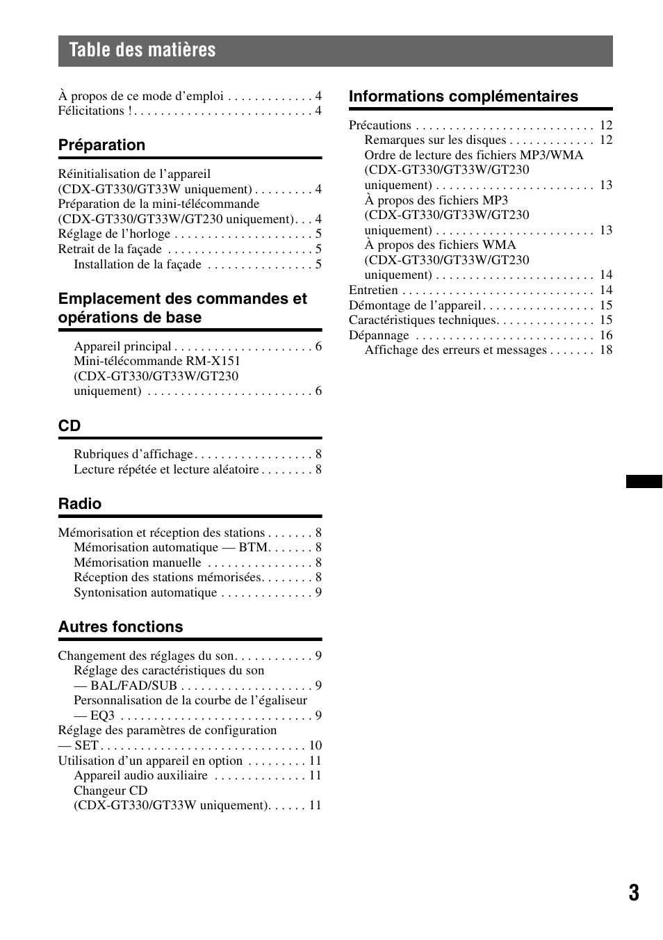 Sony CDX-GT330 User Manual | Page 19 / 56