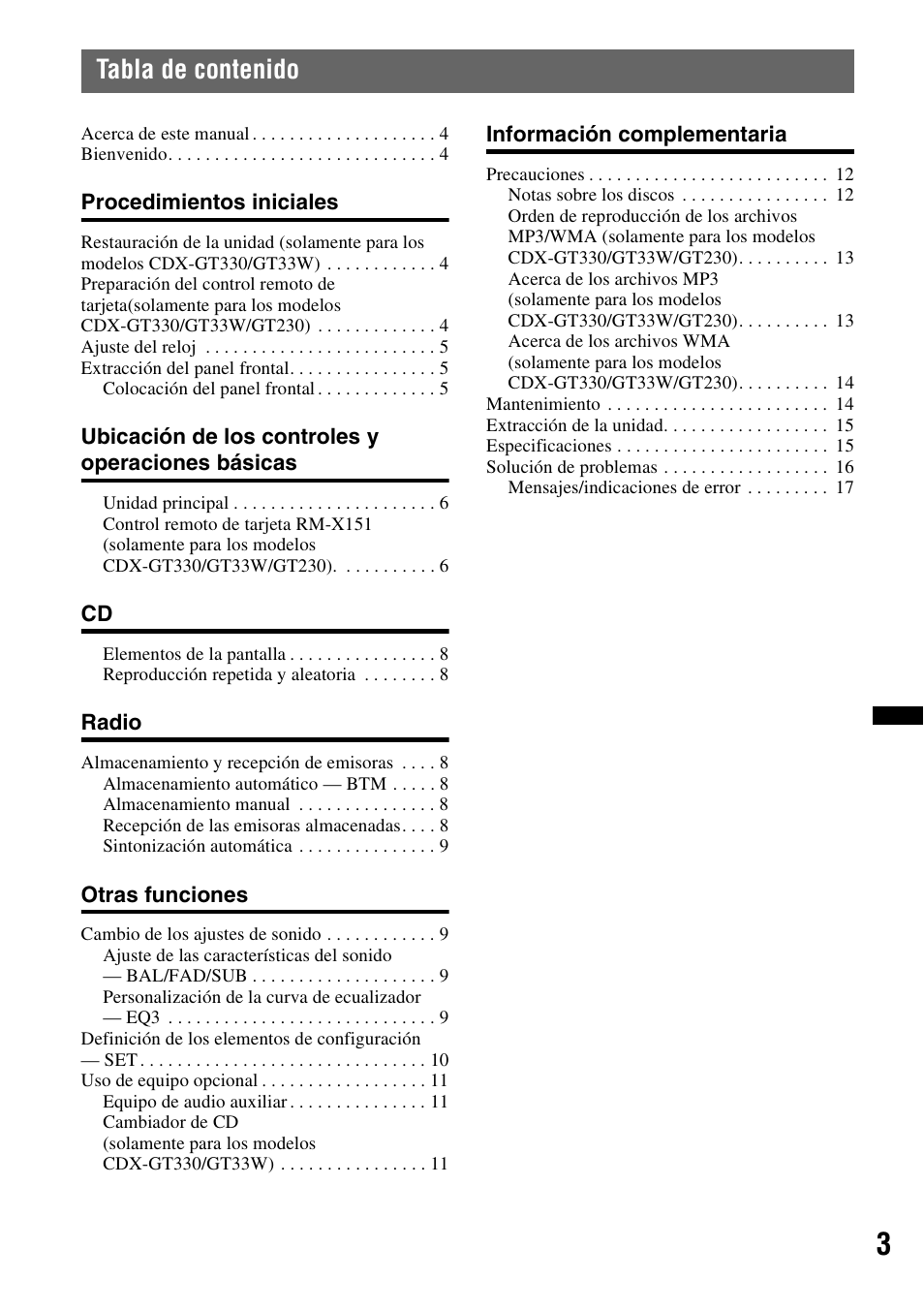 Sony CDX-GT330 User Manual | Page 37 / 56