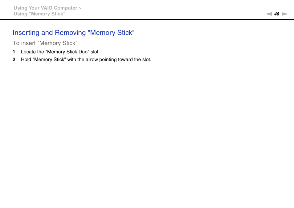 Sony VAIO VPCF12 Series User Manual | Page 48 / 172