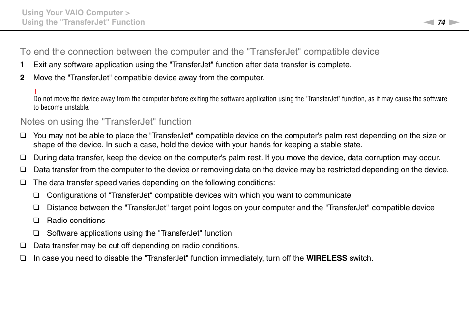 Sony VAIO VPCF12 Series User Manual | Page 74 / 172