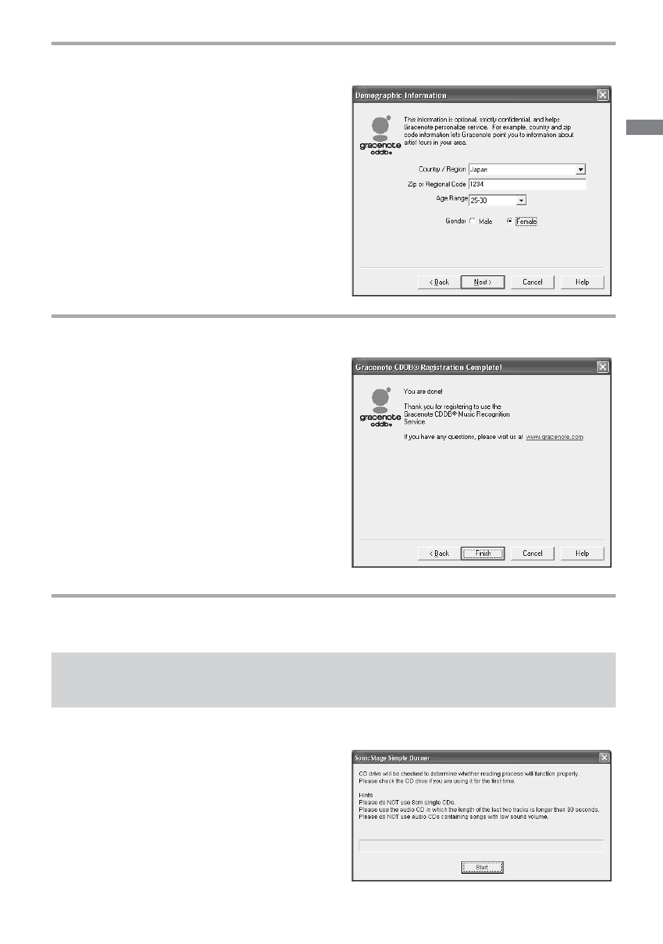 Checking the reading capability of the, Cd-r/rw drive | Sony SonicStage Simple Burner User Manual | Page 13 / 36