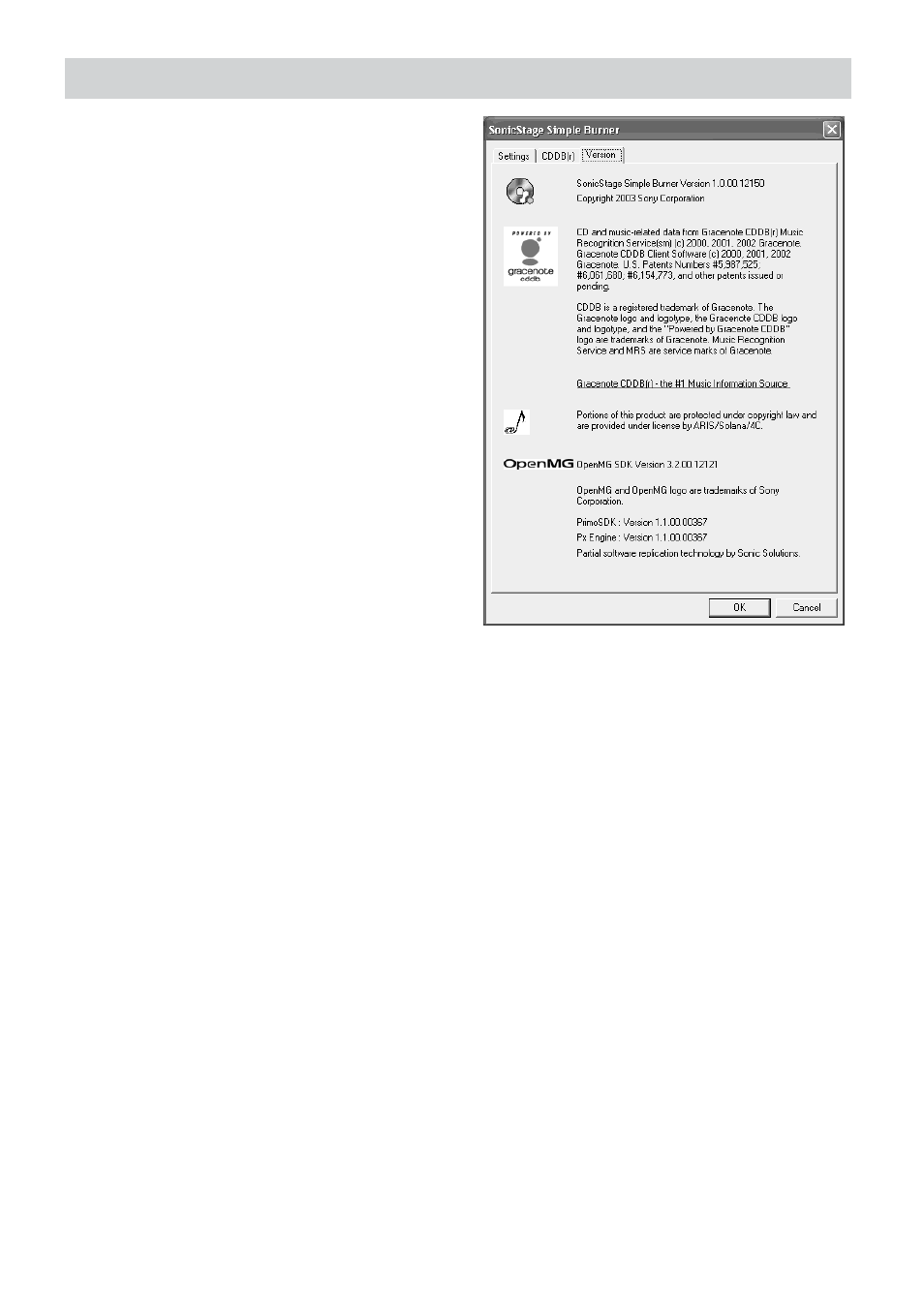 Viewing version information, 24 viewing version information | Sony SonicStage Simple Burner User Manual | Page 24 / 36