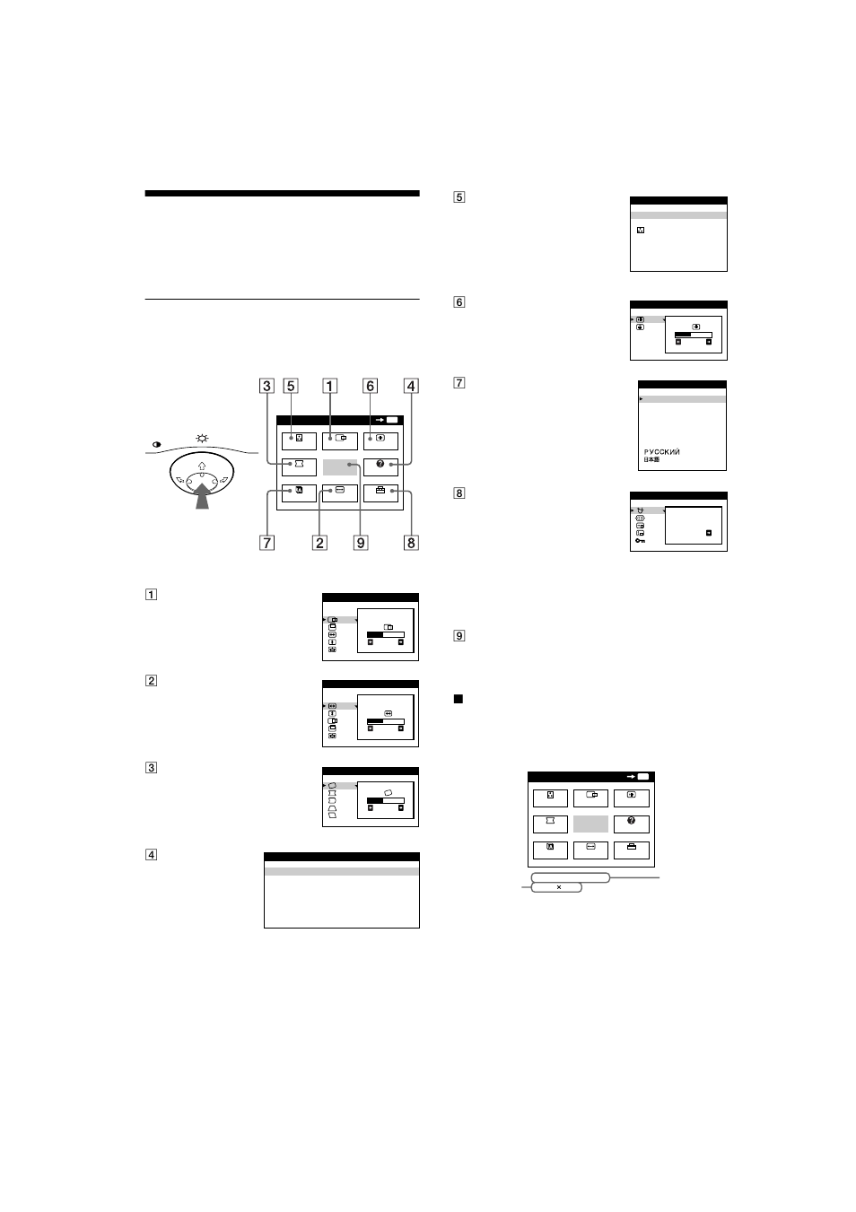 Personnalisation de votre moniteur, Pilotage par menus | Sony CPD-E200 User Manual | Page 22 / 48