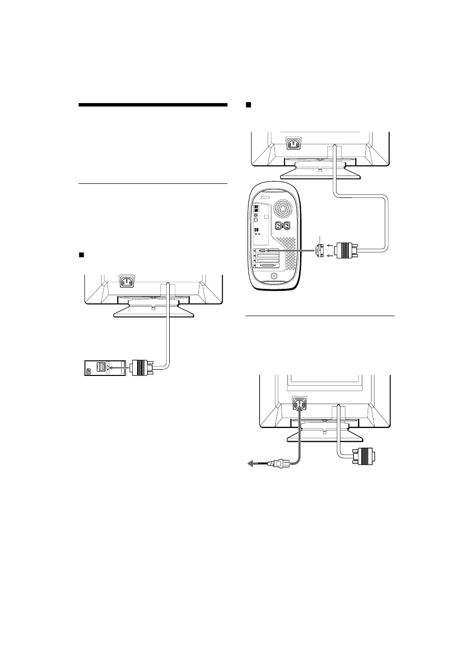 Instalación, Paso 1: conexión del monitor al ordenador, Paso 2: conexión del cable de alimentación | Sony CPD-E200 User Manual | Page 34 / 48