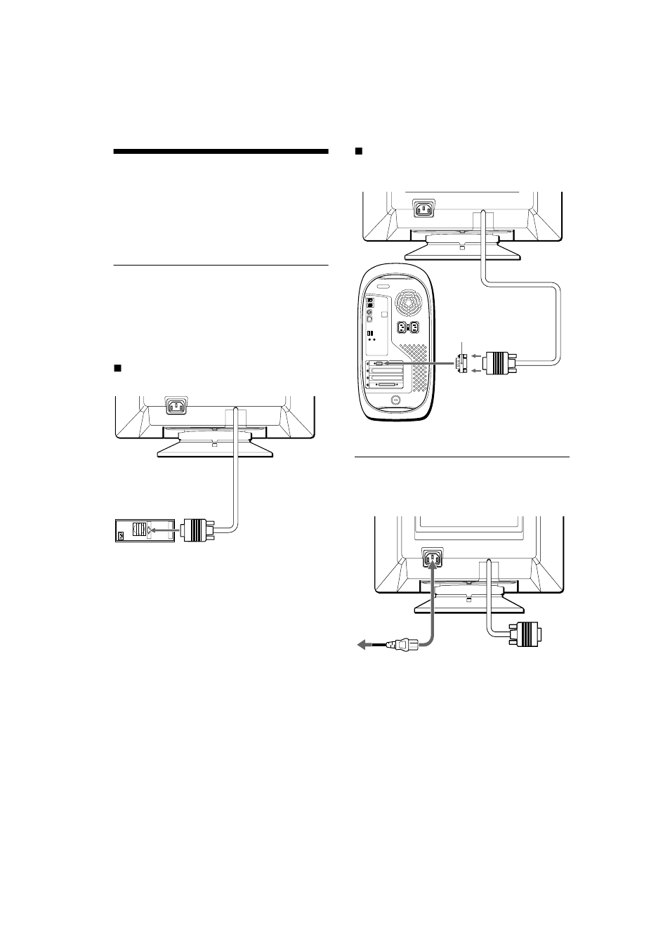Setup, Step 1: connect your monitor to your computer, Step 2: connect the power cord | Step 1, Step 2 | Sony CPD-E200 User Manual | Page 6 / 48
