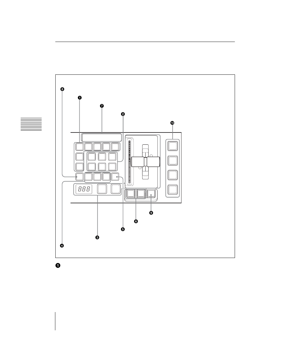 Transition control block, Chapter 2 men us and control p anel, Masterpage:left | Names and functions of parts of the control panel | Sony DVS-9000 User Manual | Page 140 / 300