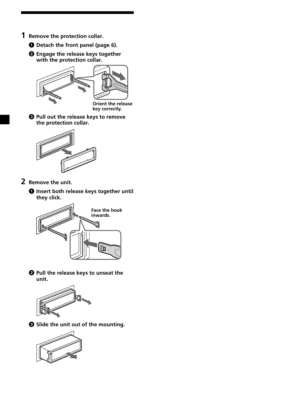 Removing the unit | Sony XR-CA370X User Manual | Page 20 / 112