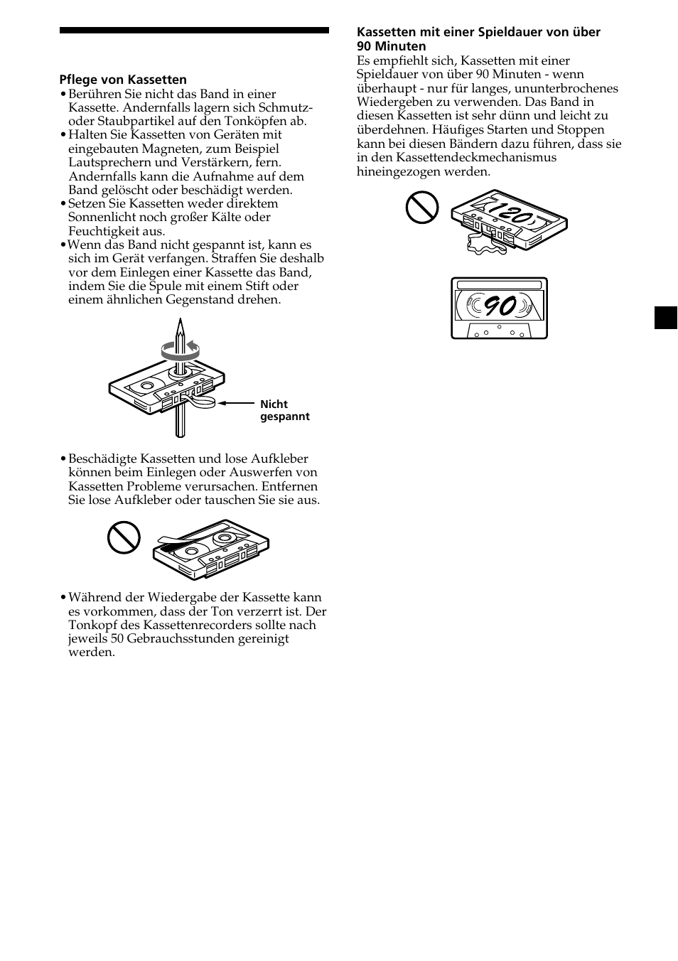 3umgang mit kassetten | Sony XR-CA370X User Manual | Page 25 / 112