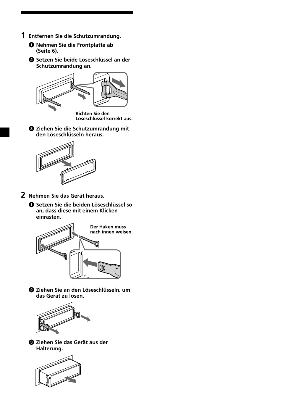 20 ausbauen des geräts | Sony XR-CA370X User Manual | Page 42 / 112