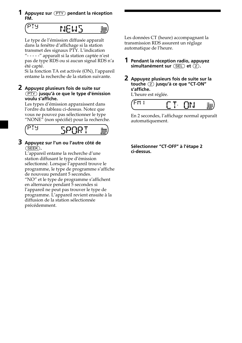 Réglage automatique de l’heure | Sony XR-CA370X User Manual | Page 58 / 112