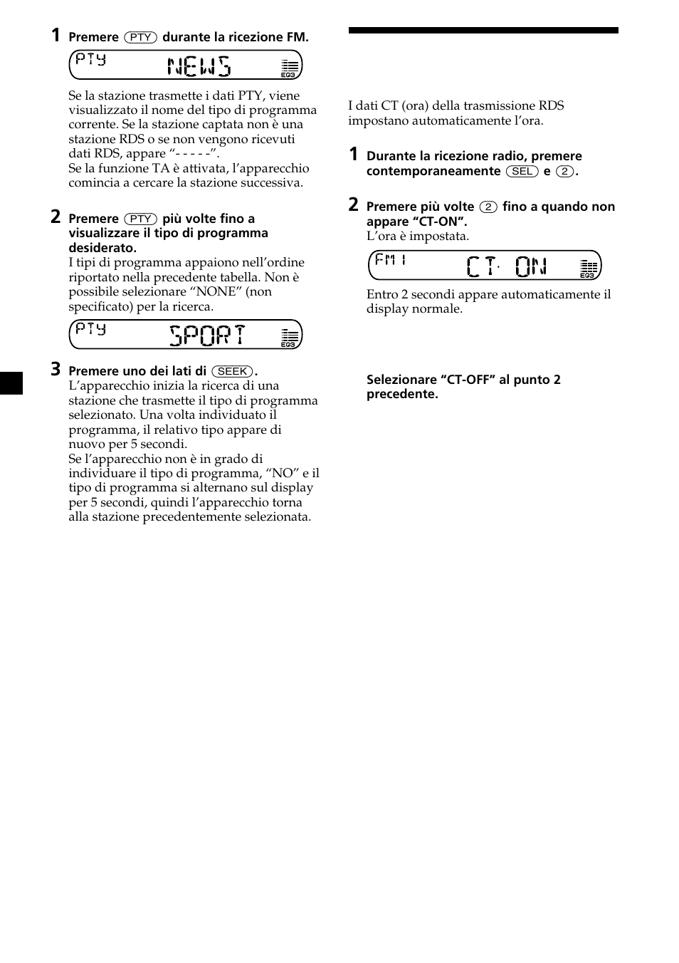 Impostazione automatica dell’orologio | Sony XR-CA370X User Manual | Page 80 / 112