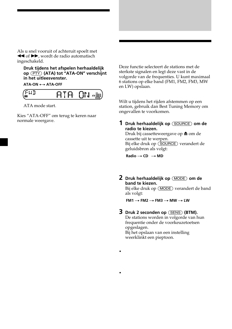 Radio, Stations automatisch opslaan | Sony XR-CA370X User Manual | Page 96 / 112