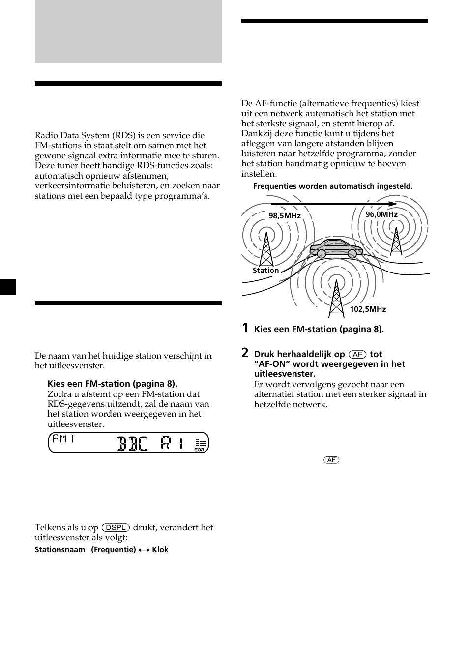 Overzicht van de rds- functie, De naam van het station weergeven | Sony XR-CA370X User Manual | Page 98 / 112