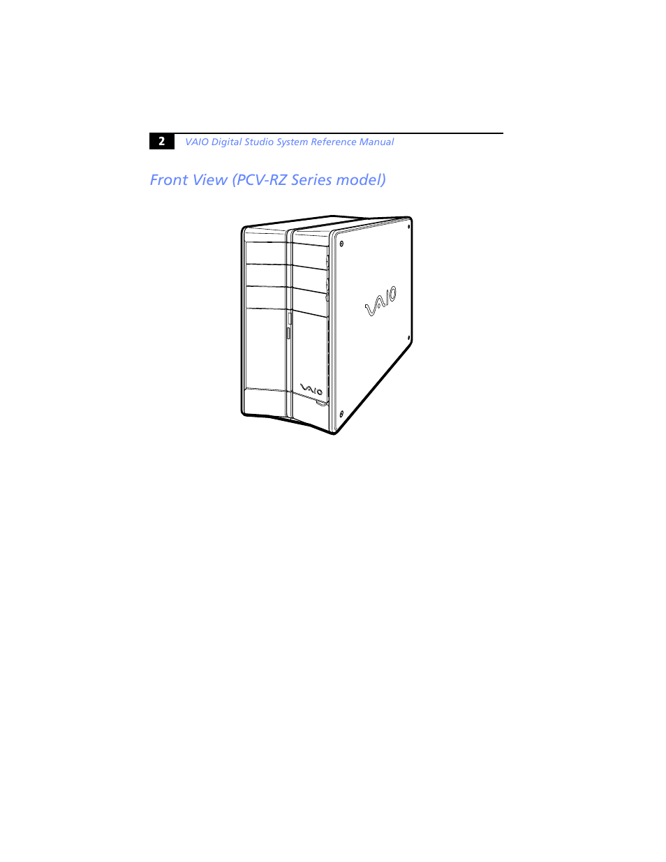 Front view (pcv-rz series model) | Sony PCV-RXP-RZP User Manual | Page 16 / 100