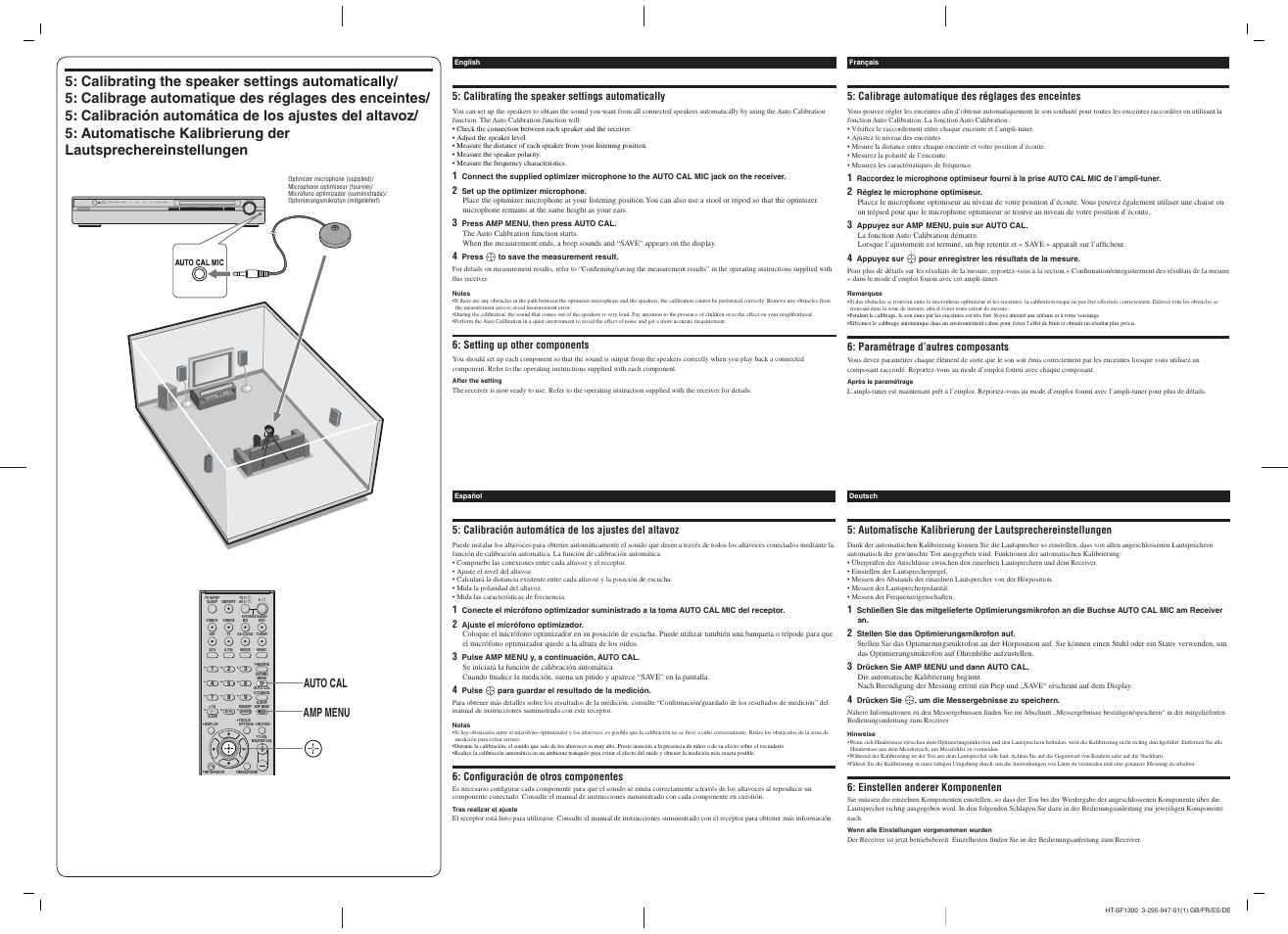 Auto cal amp menu | Sony 3-295-947-01(1) User Manual | Page 2 / 2