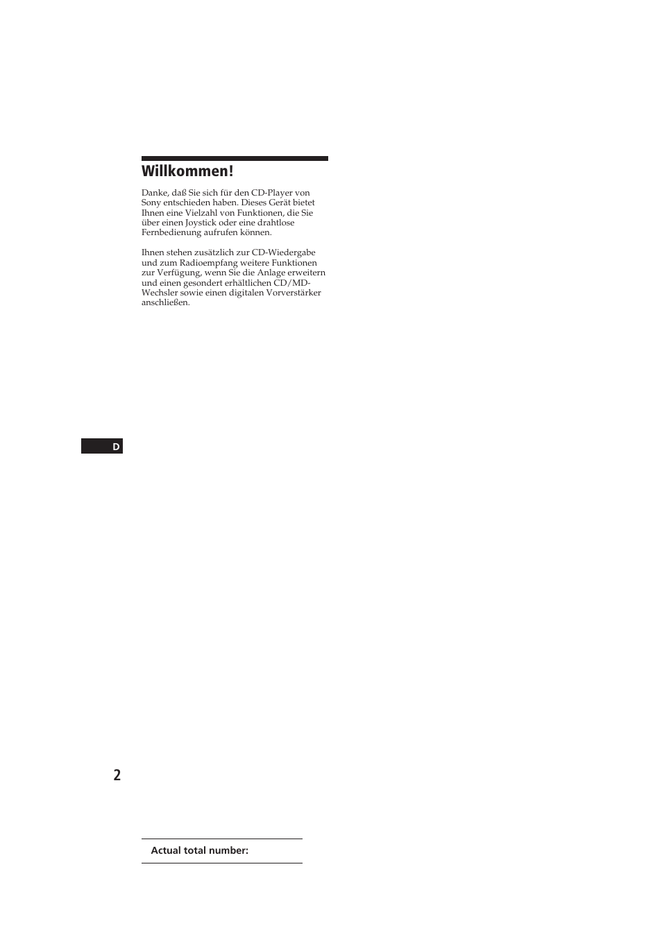 Willkommen | Sony CDX-C910RDS User Manual | Page 71 / 107
