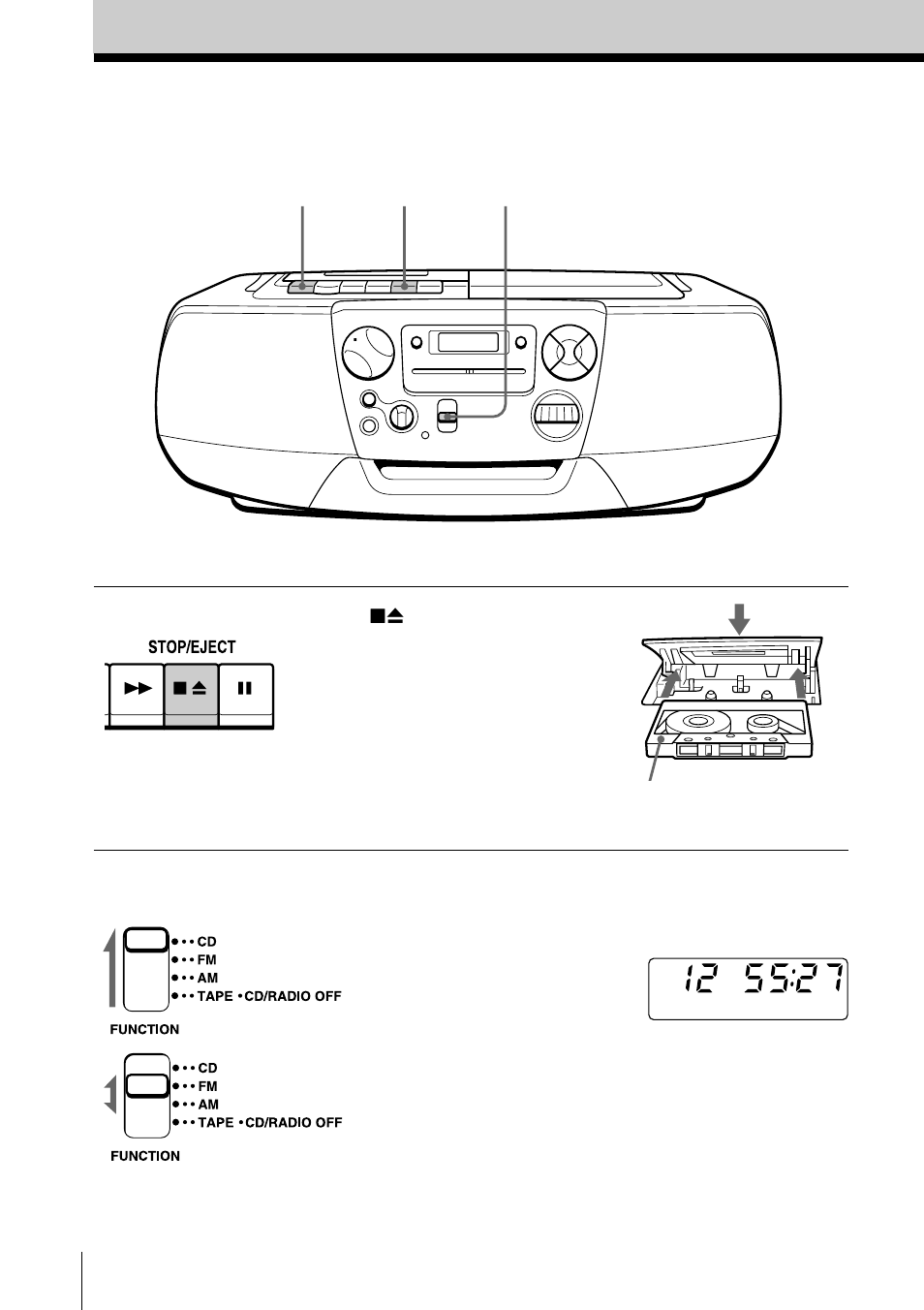 Recording on a tape | Sony CFD-V27 User Manual | Page 10 / 28