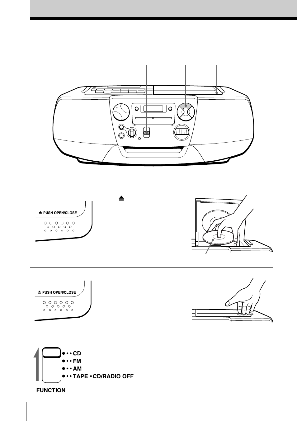 Playing a cd | Sony CFD-V27 User Manual | Page 4 / 28