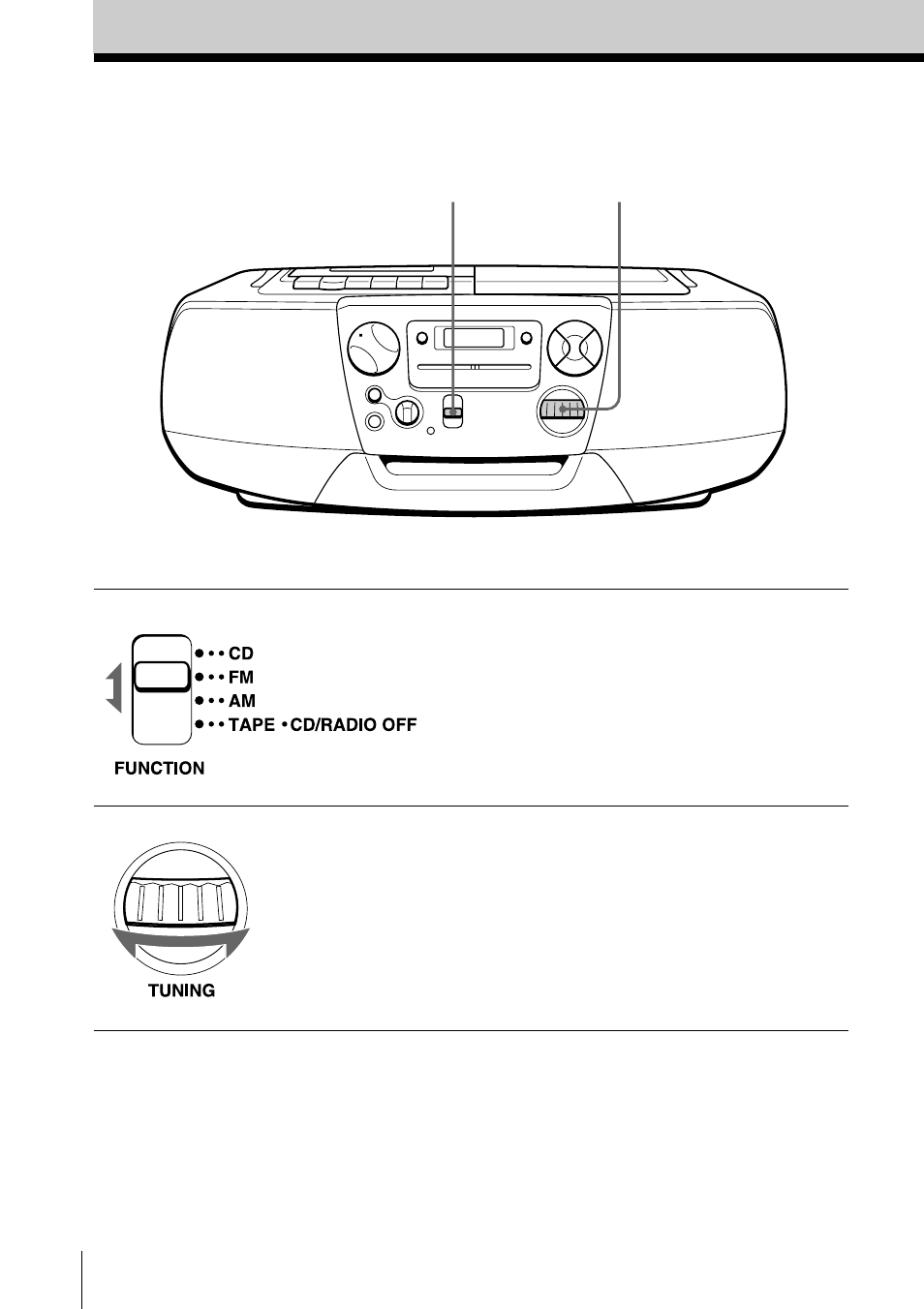 Listening to the radio | Sony CFD-V27 User Manual | Page 6 / 28