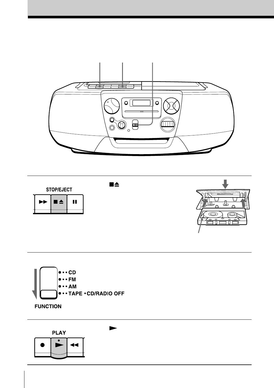 Playing a tape | Sony CFD-V27 User Manual | Page 8 / 28