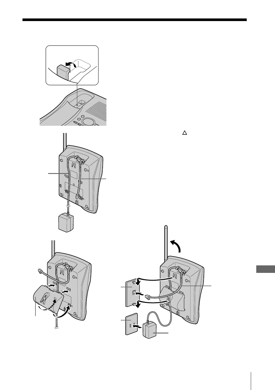 Additional information, Mounting the base unit on a wall | Sony SPP-A941 User Manual | Page 37 / 88