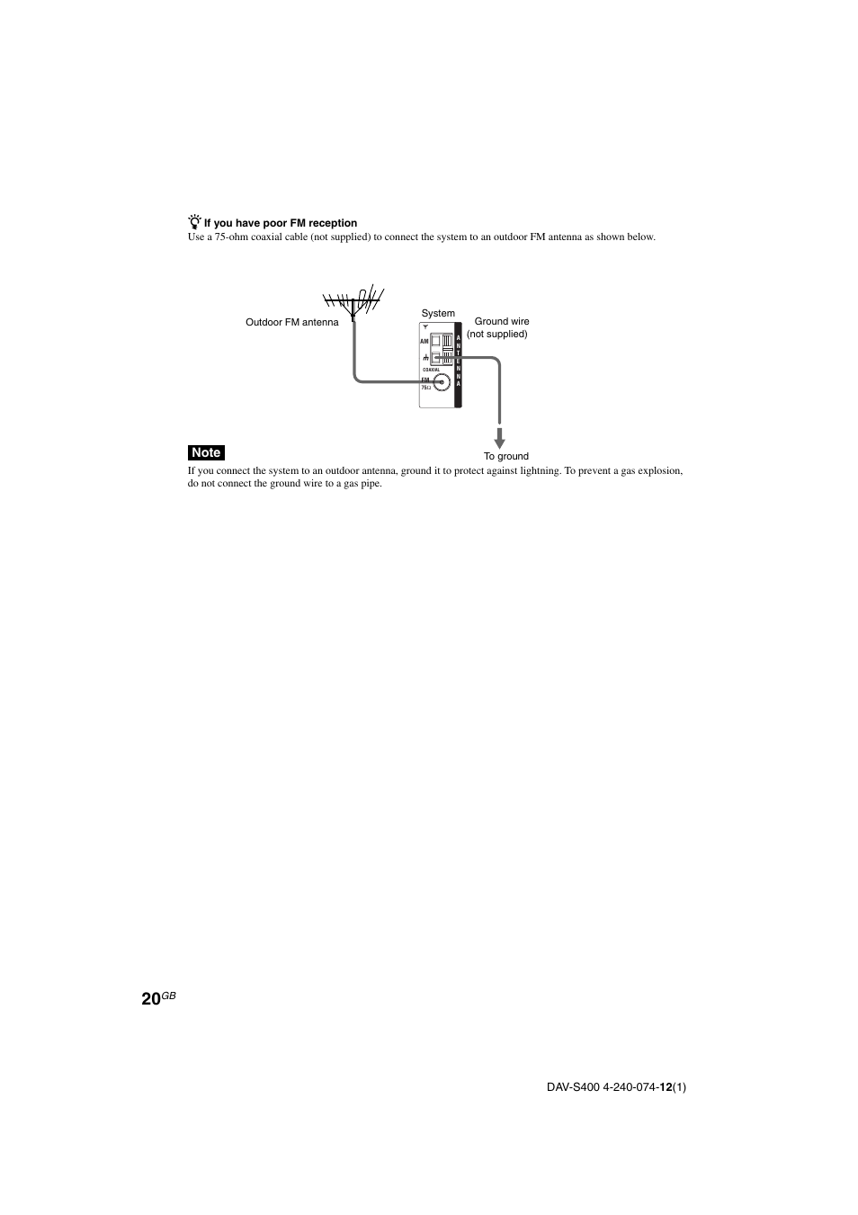 Sony DAV-S400 User Manual | Page 20 / 80