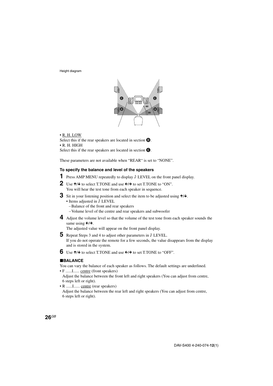 Sony DAV-S400 User Manual | Page 26 / 80