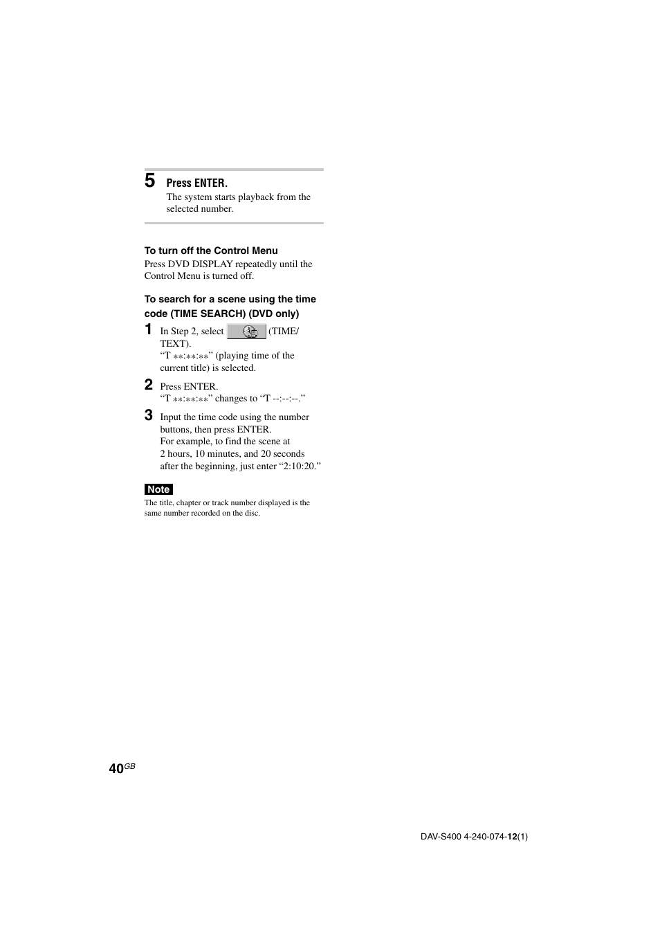 Sony DAV-S400 User Manual | Page 40 / 80