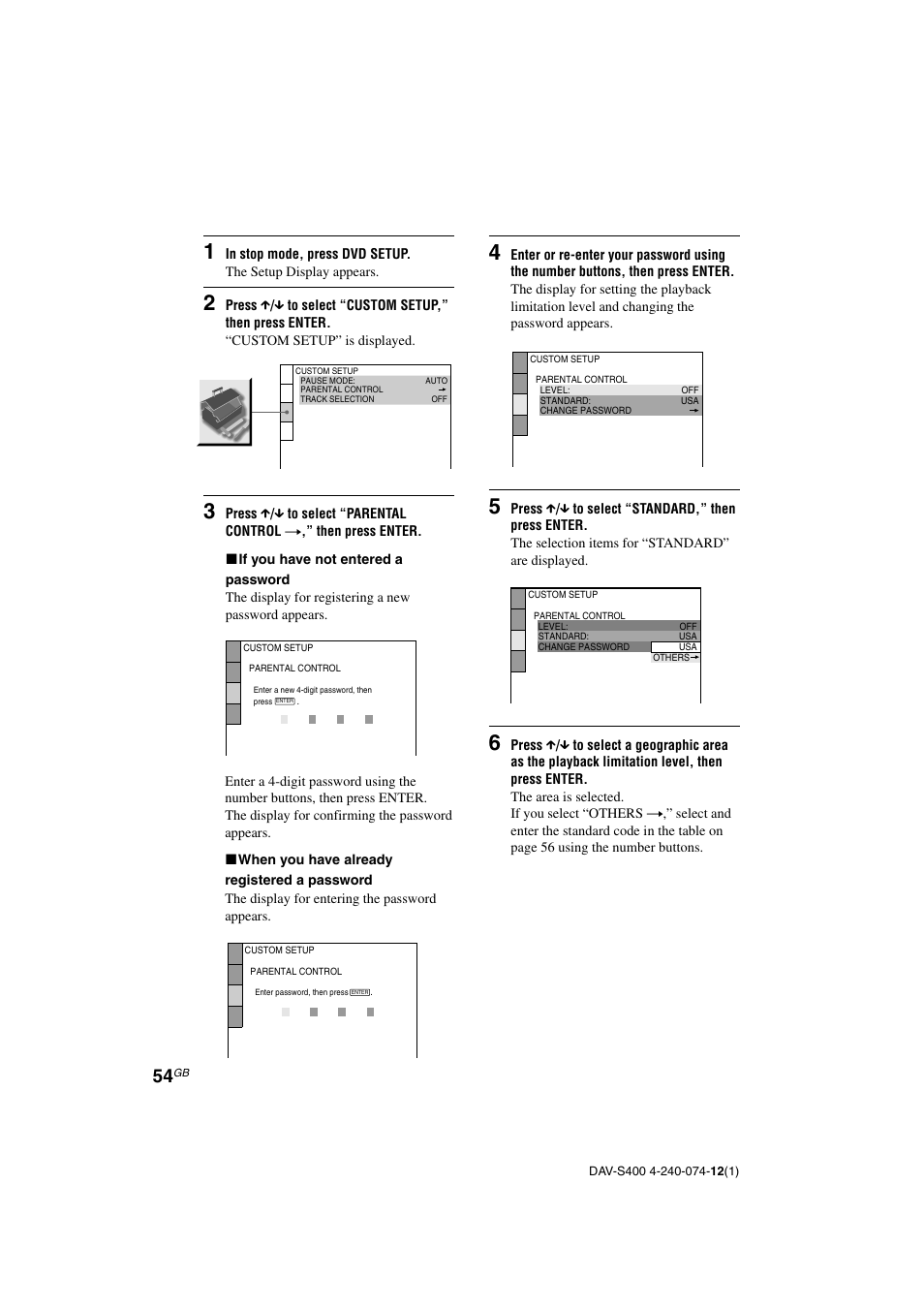 Sony DAV-S400 User Manual | Page 54 / 80