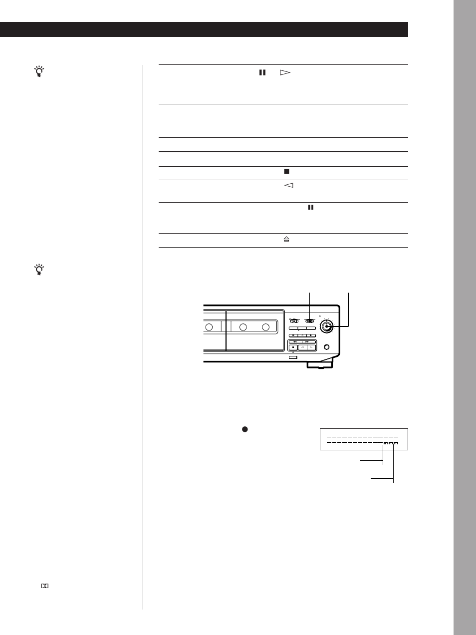 Fonctionnement de base, Démarrez la source de programme, Pour appuyez sur | Sony Model TC-WE405 User Manual | Page 21 / 60
