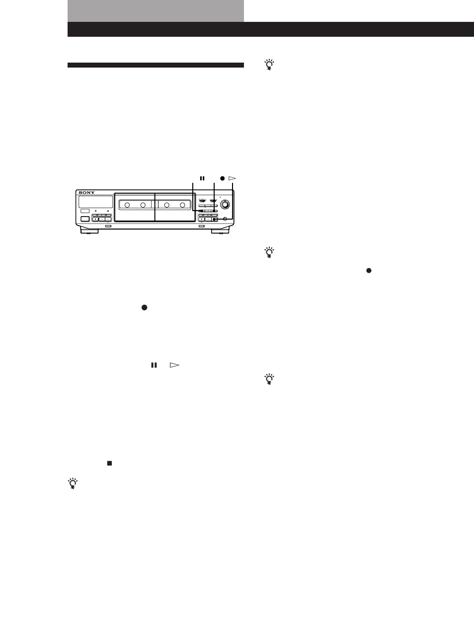 Fonctions élaborées pour l’enregistrement 8, Fonctions élaborées pour l’enregistrement | Sony Model TC-WE405 User Manual | Page 22 / 60