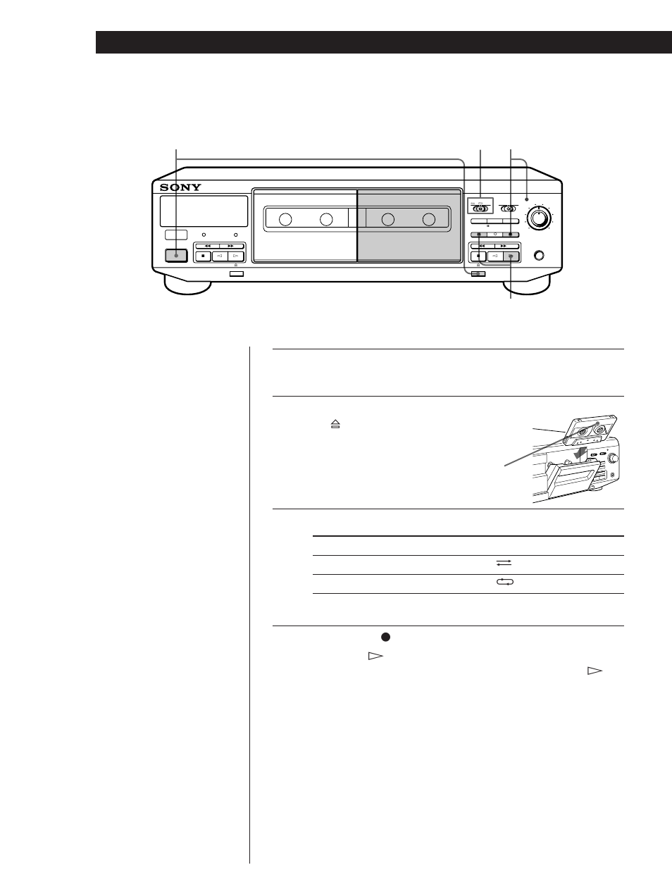 Gravação de cassetes, Operações básicas, Ajuste direction | Sony Model TC-WE405 User Manual | Page 48 / 60