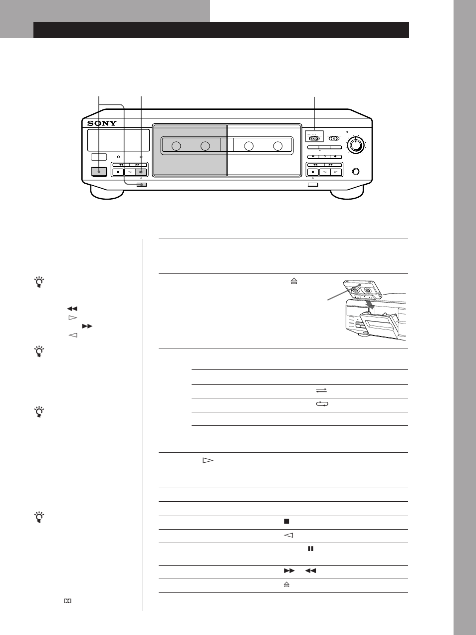 Playing a tape, Basic operations, Basic operations 5 | Set direction | Sony Model TC-WE405 User Manual | Page 5 / 60