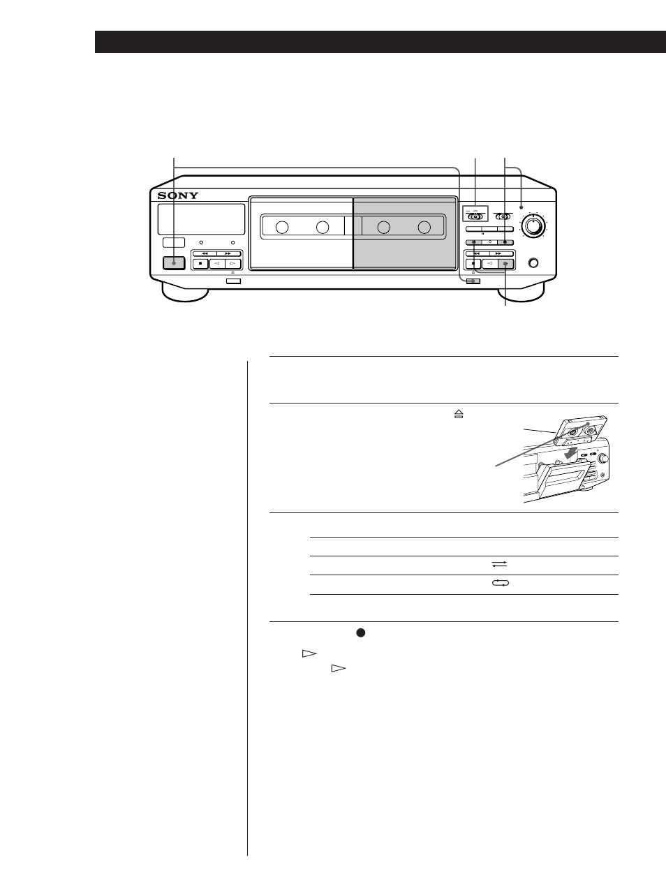 Recording on a tape, Basic operations 6, Basic operations | Set direction | Sony Model TC-WE405 User Manual | Page 6 / 60
