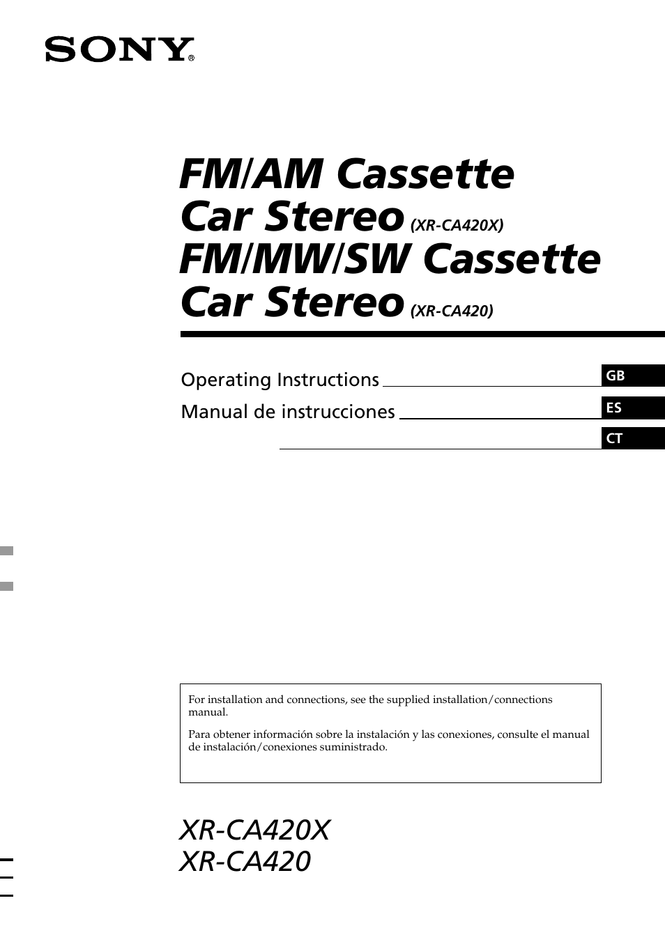 Sony XR-CA420X User Manual | 56 pages