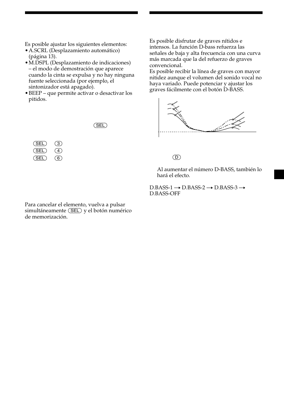 11 cambio de los ajustes de sonido y visualización, Refuerzo de los graves | Sony XR-CA420X User Manual | Page 29 / 56