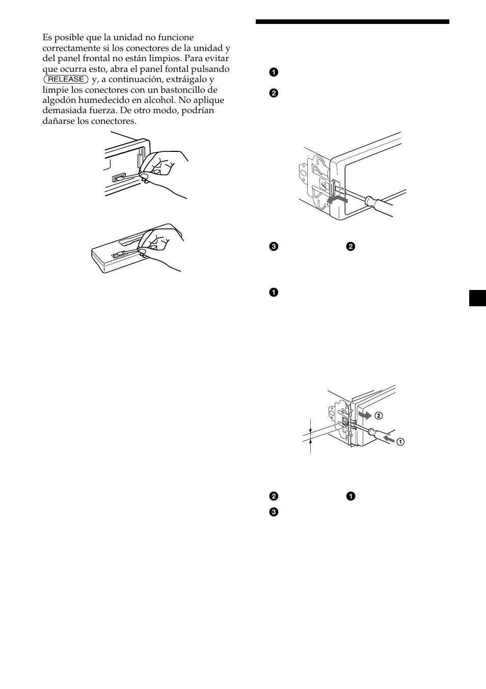 Extracción de la unidad | Sony XR-CA420X User Manual | Page 33 / 56