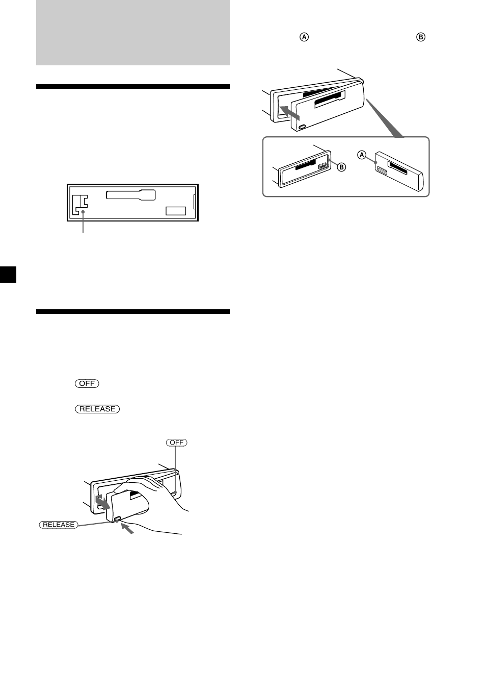 Getting started, Resetting the unit, Detaching the front panel | Resetting the unit detaching the front panel | Sony XR-CA420X User Manual | Page 6 / 56