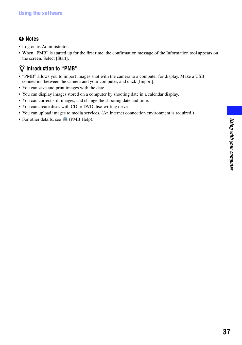 Sony bloggie MHS-CM5 User Manual | Page 37 / 69