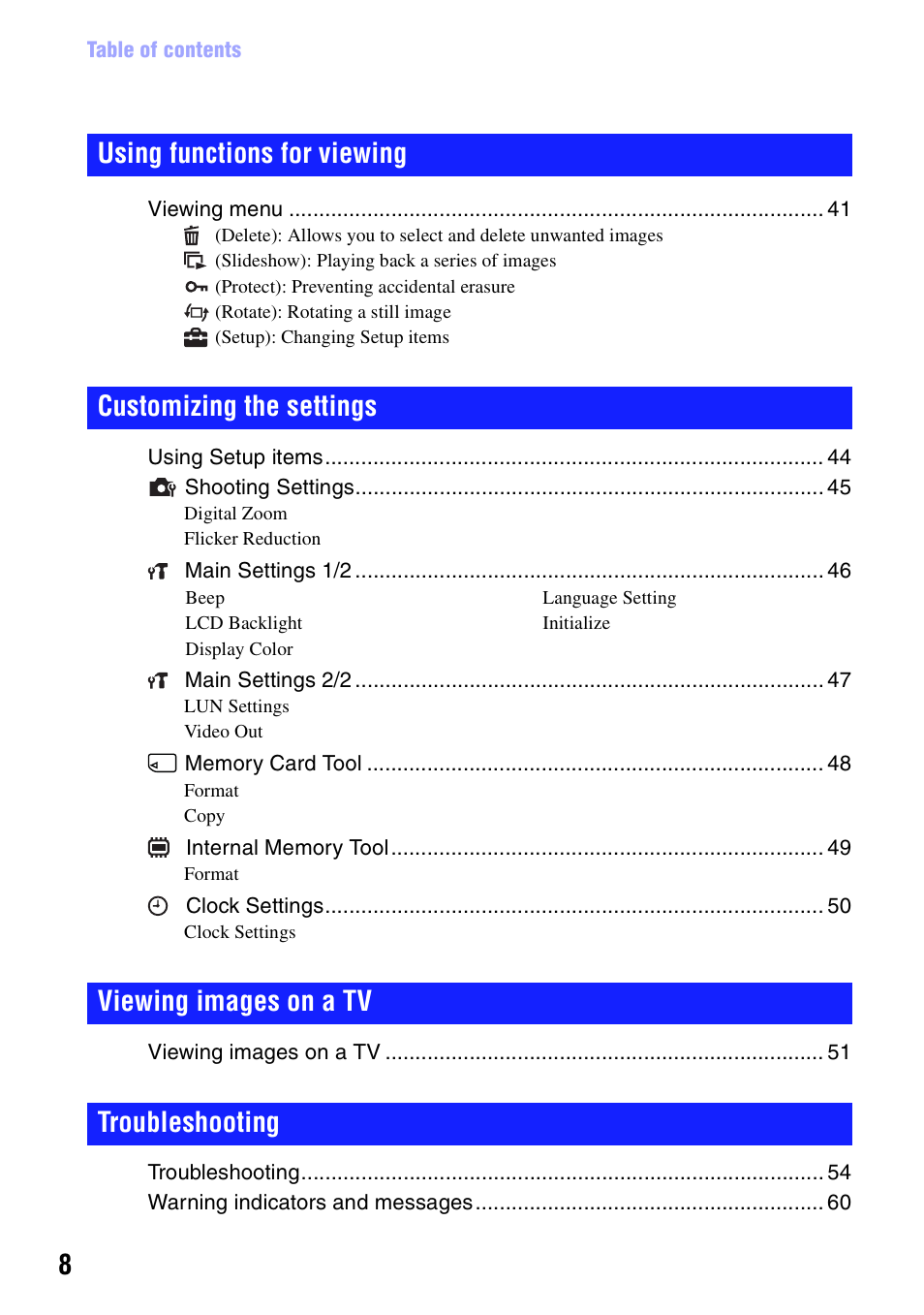 Sony bloggie MHS-CM5 User Manual | Page 8 / 69