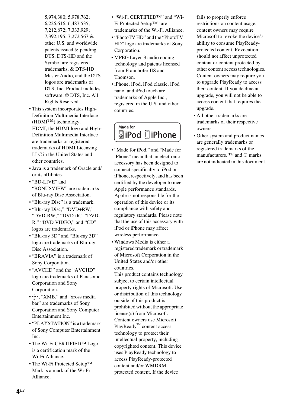 Sony BDV-E280 User Manual | Page 4 / 68