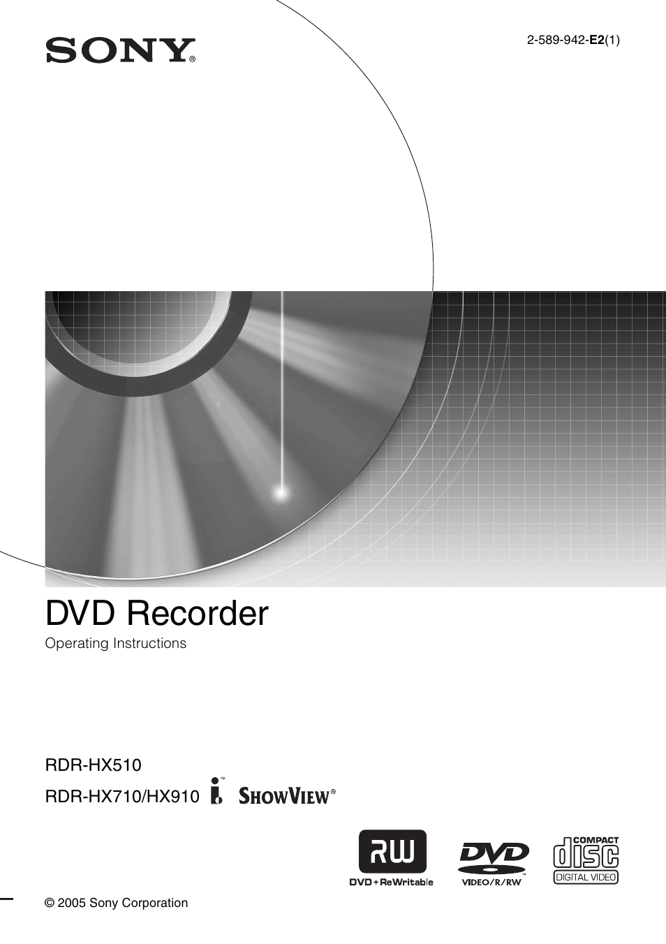 Sony RDR-HX710/HX910 User Manual | 116 pages